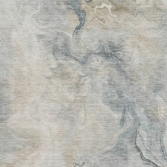 Beige Gray And Ivory Abstract Washable Area Rug With UV Protection Photo 2