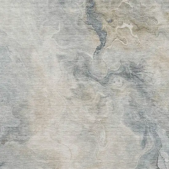 Beige Gray And Ivory Abstract Washable Area Rug With UV Protection Photo 2