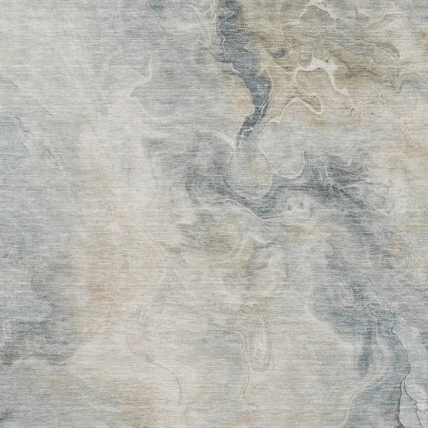 Beige Gray And Ivory Abstract Washable Area Rug With UV Protection Photo 2