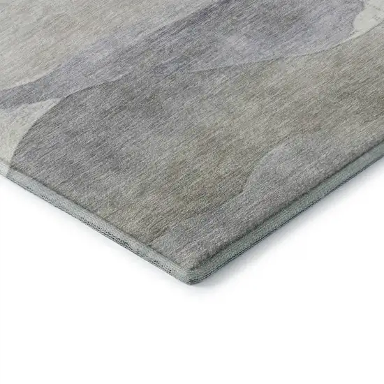Beige Gray And Ivory Abstract Washable Area Rug With UV Protection Photo 8