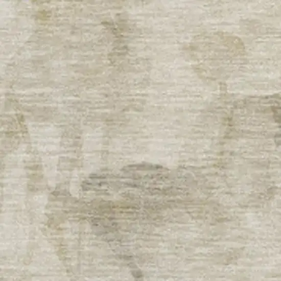 Beige Gray And Ivory Floral Washable Area Rug With UV Protection Photo 3