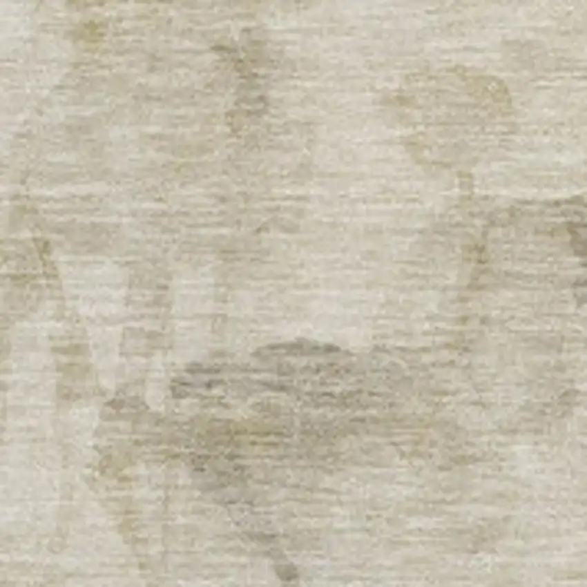 Beige Gray And Ivory Floral Washable Area Rug With UV Protection Photo 3