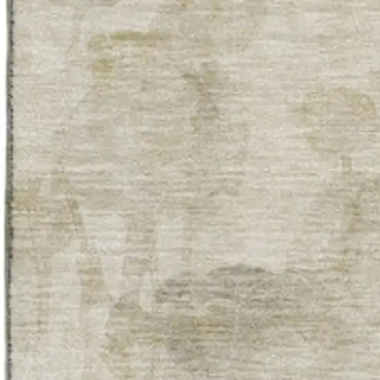Beige Gray And Ivory Floral Washable Area Rug With UV Protection Photo 8