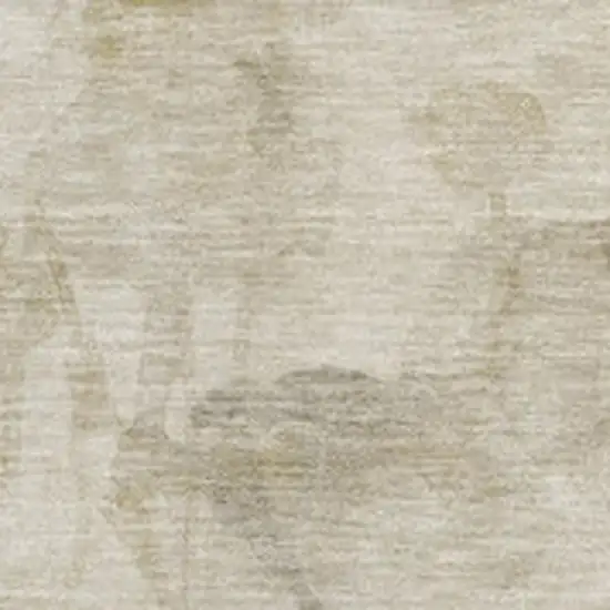 Beige Gray And Ivory Floral Washable Area Rug With UV Protection Photo 3