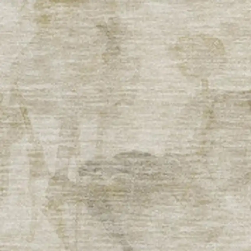 Beige Gray And Ivory Floral Washable Area Rug With UV Protection Photo 3