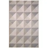Photo of Beige Gray And Ivory Geometric Stain Resistant Area Rug