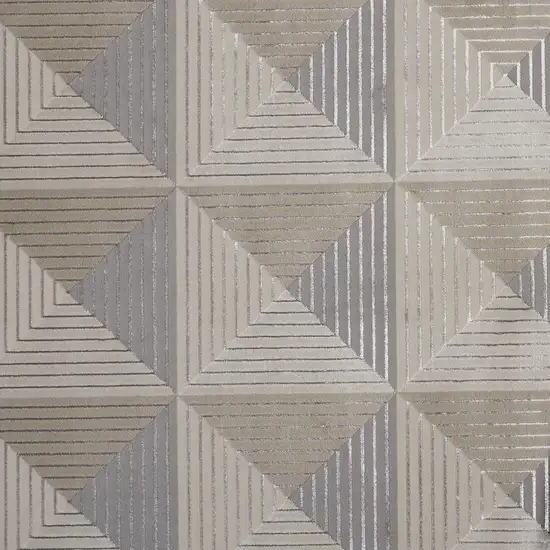 Beige Gray And Ivory Geometric Stain Resistant Area Rug Photo 6