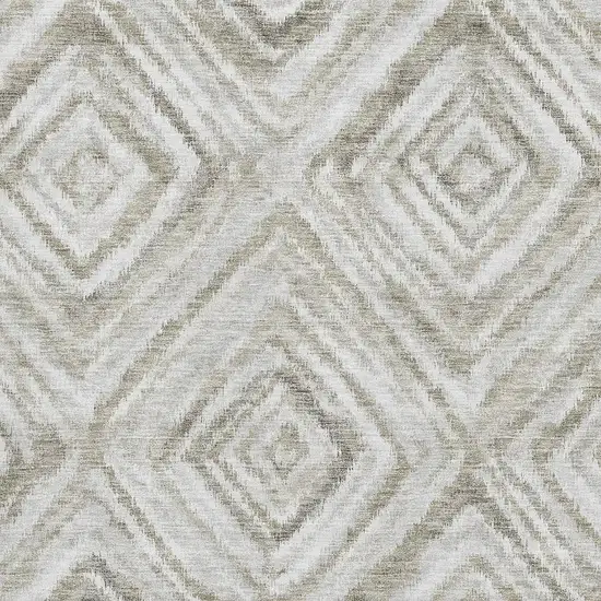 Beige Gray And Ivory Geometric Washable Area Rug With UV Protection Photo 3