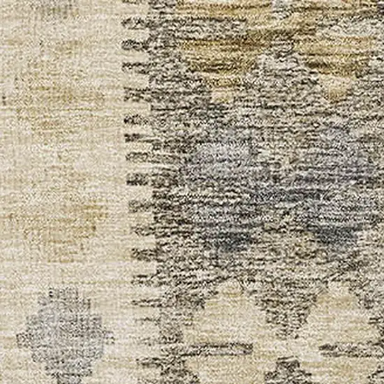 Beige Gray And Ivory Geometric Washable Area Rug With UV Protection Photo 2