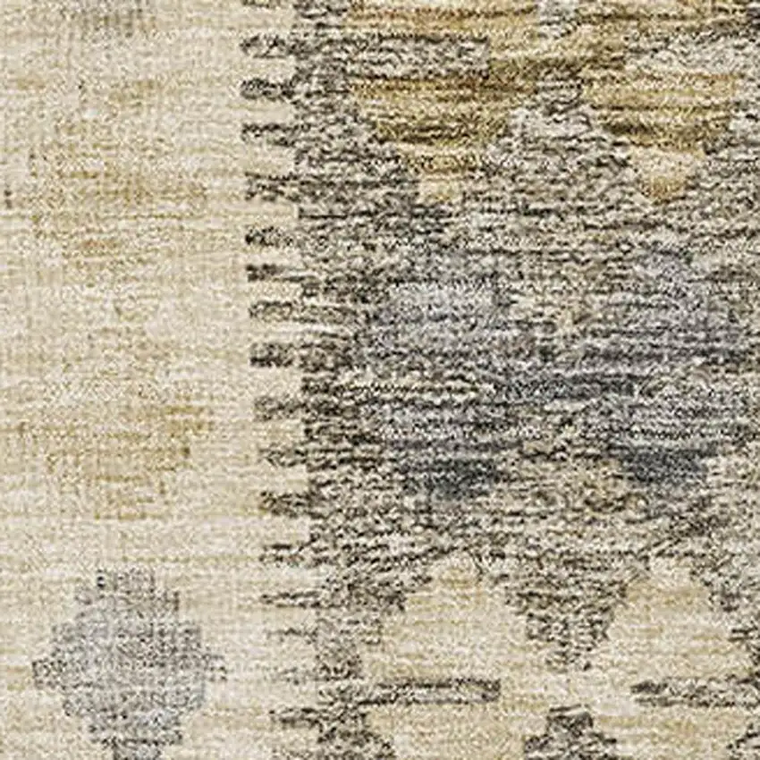 Beige Gray And Ivory Geometric Washable Area Rug With UV Protection Photo 2