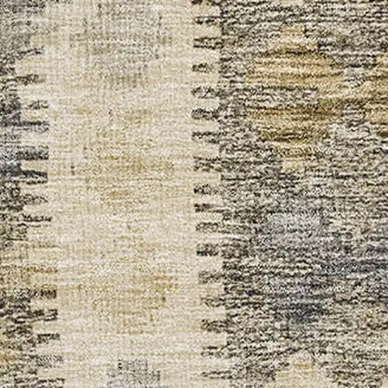 Beige Gray And Ivory Geometric Washable Area Rug With UV Protection Photo 3