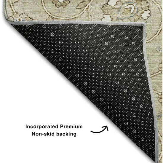 Beige Gray And Ivory Moroccan Washable Area Rug With UV Protection Photo 6