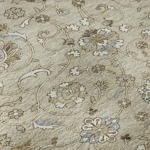 Photo of Beige Gray And Ivory Moroccan Washable Area Rug With UV Protection