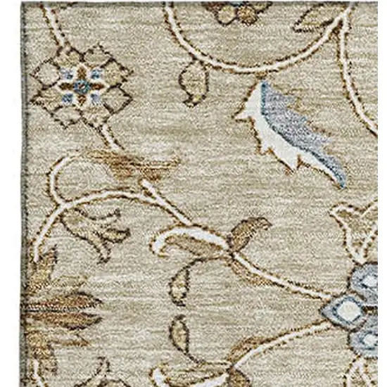 Beige Gray And Ivory Moroccan Washable Area Rug With UV Protection Photo 2