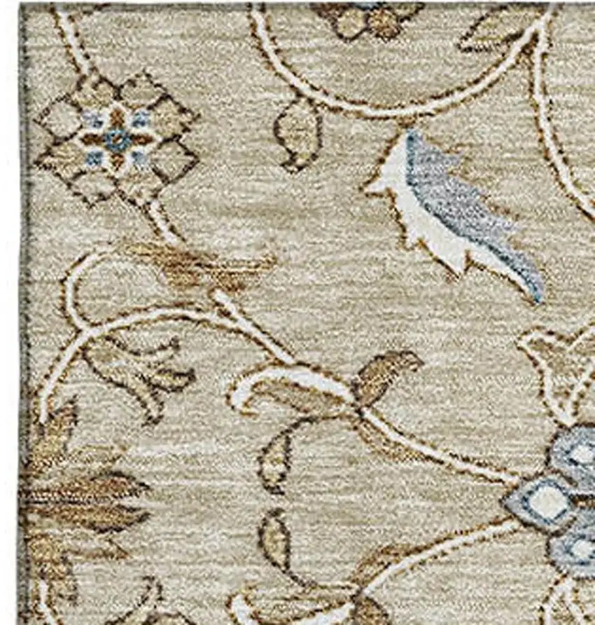 Beige Gray And Ivory Moroccan Washable Area Rug With UV Protection Photo 2