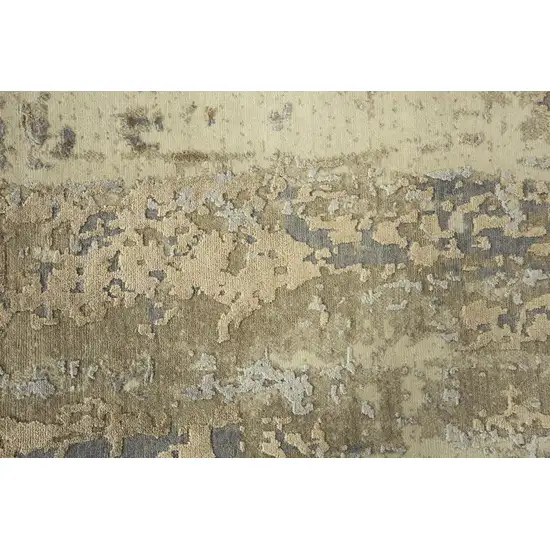 Beige Gray And Ivory New Zealand Lambs Wool Abstract Hand Carved Handmade Area Rug Photo 6