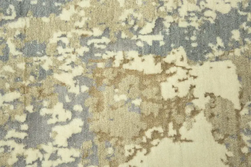 Beige Gray And Ivory New Zealand Lambs Wool Abstract Hand Carved Handmade Area Rug Photo 1