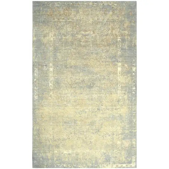 Beige Gray And Ivory New Zealand Lambs Wool Oriental Hand Carved Handmade Area Rug Photo 2