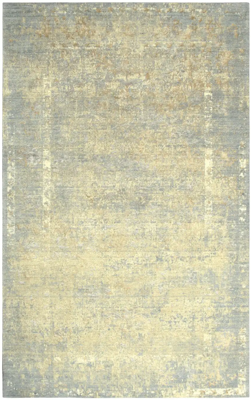 Beige Gray And Ivory New Zealand Lambs Wool Oriental Hand Carved Handmade Area Rug Photo 2
