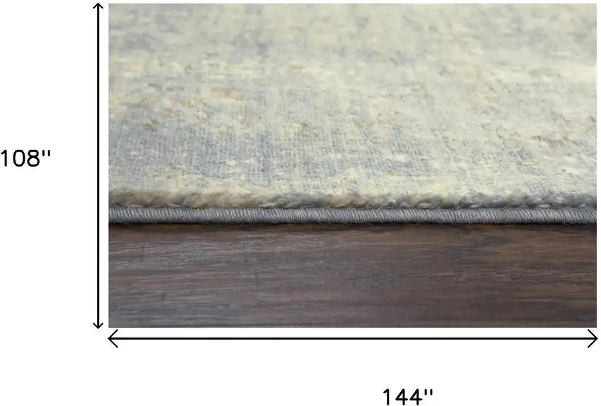 Beige Gray And Ivory New Zealand Lambs Wool Oriental Hand Carved Handmade Area Rug Photo 5
