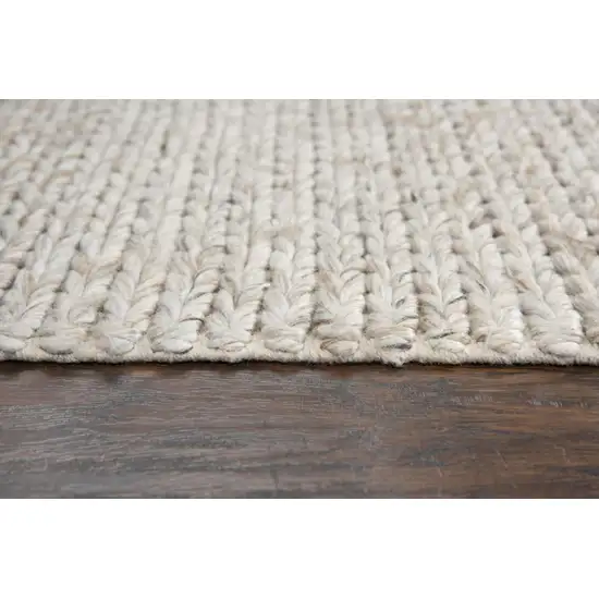 Beige Gray And Ivory Wool Hand Woven Area Rug Photo 1
