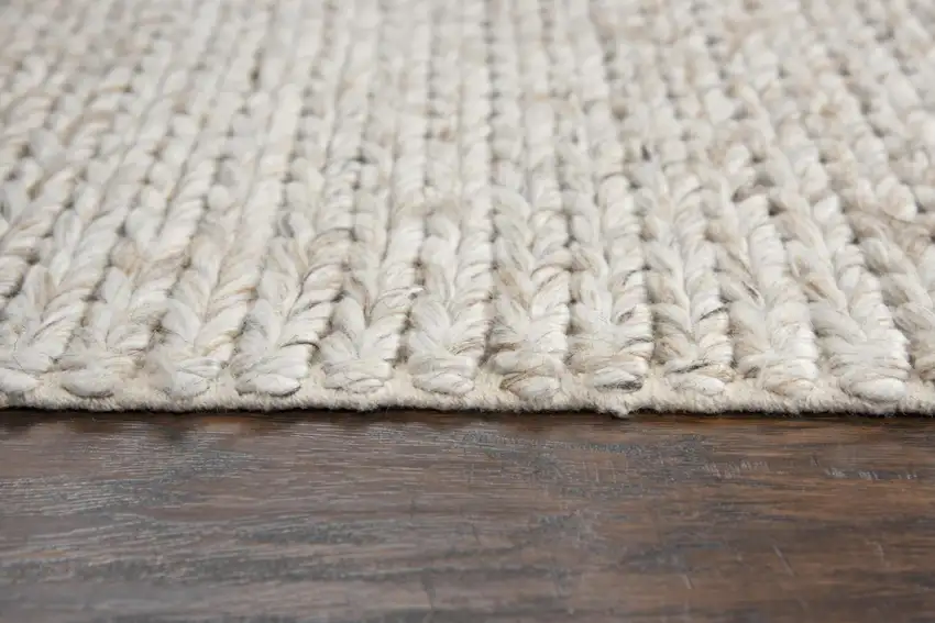 Beige Gray And Ivory Wool Hand Woven Area Rug Photo 1