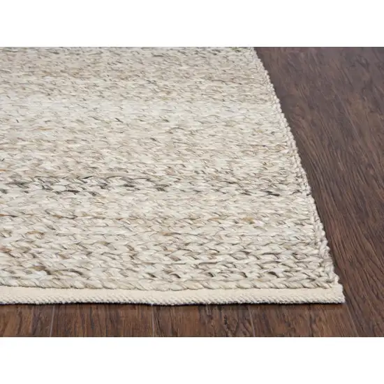Beige Gray And Ivory Wool Hand Woven Area Rug Photo 2
