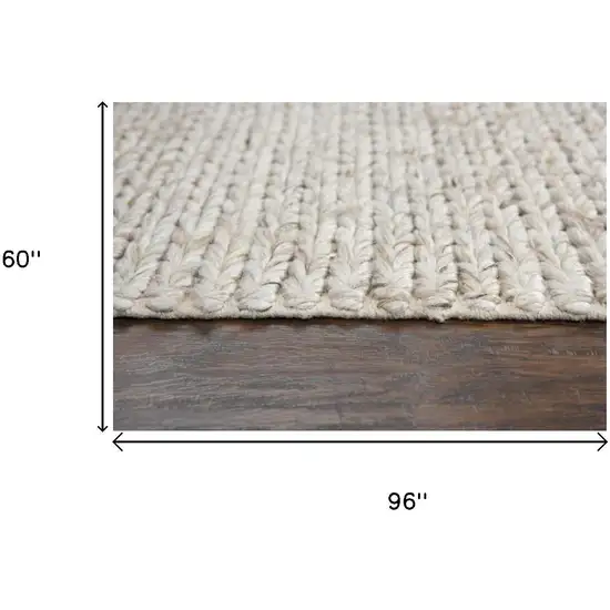 Beige Gray And Ivory Wool Hand Woven Area Rug Photo 5