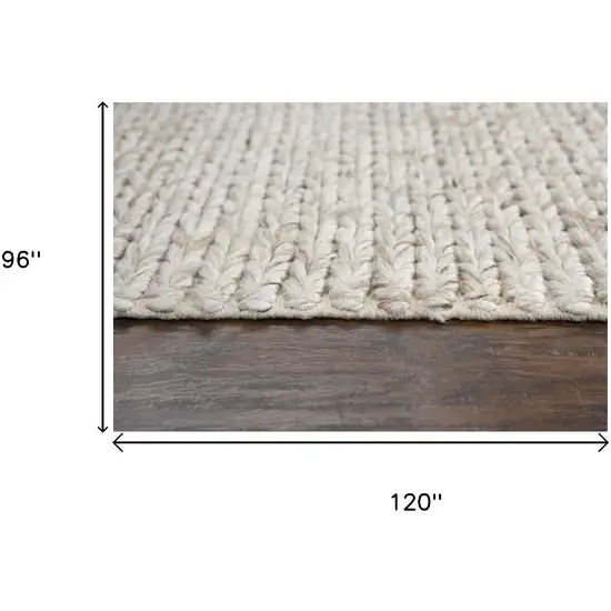 Beige Gray And Ivory Wool Hand Woven Area Rug Photo 5