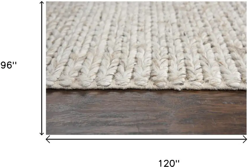 Beige Gray And Ivory Wool Hand Woven Area Rug Photo 5