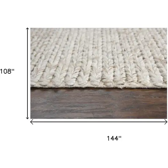 Beige Gray And Ivory Wool Hand Woven Area Rug Photo 5