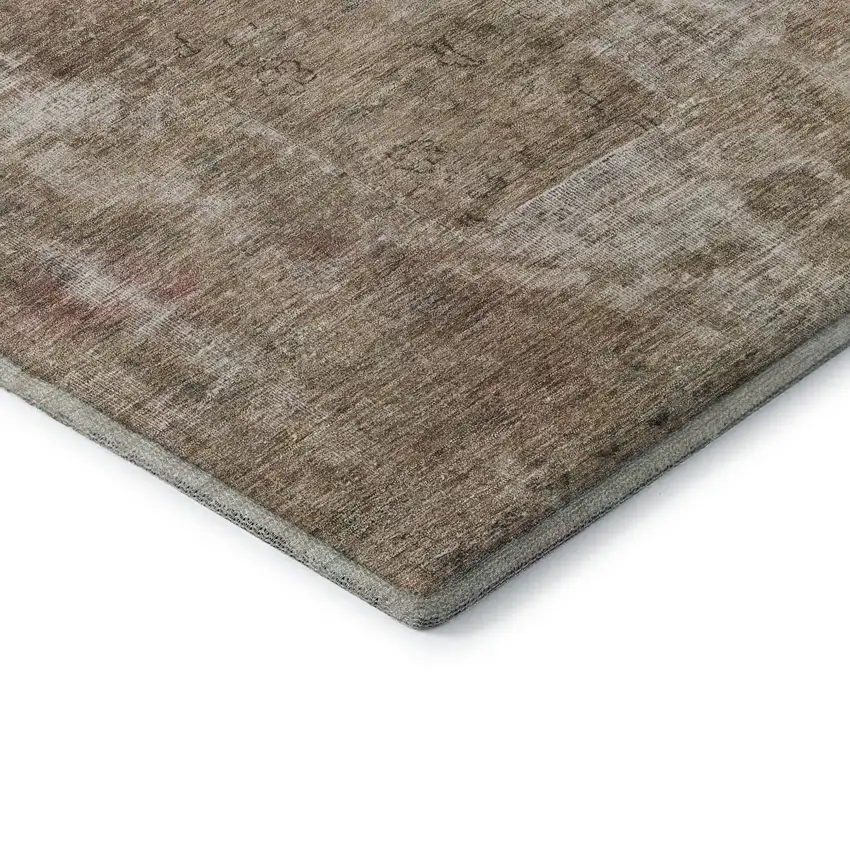 Beige Gray And Khaki Abstract Washable Area Rug With UV Protection Photo 9