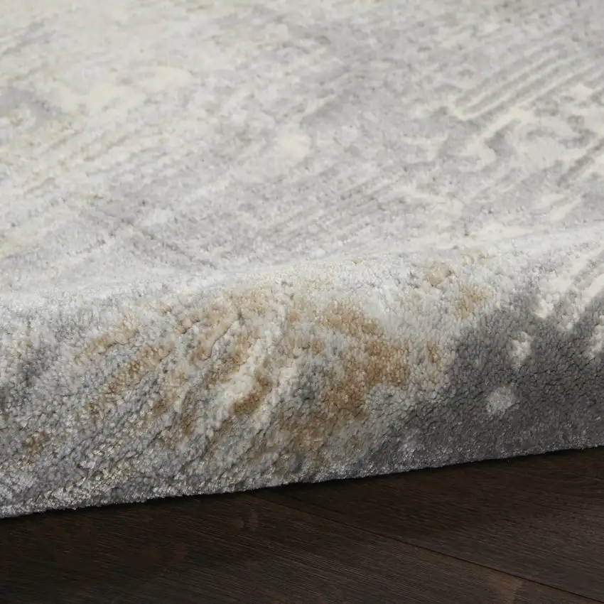 Beige Gray And Light Taupe Abstract Distressed Area Rug Photo 9