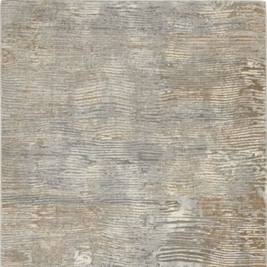 Beige Gray And Light Taupe Abstract Distressed Area Rug Photo 8
