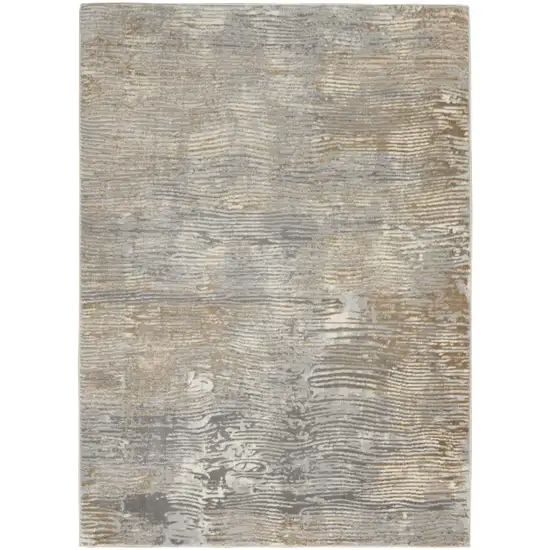 Beige Gray And Light Taupe Abstract Distressed Area Rug Photo 2