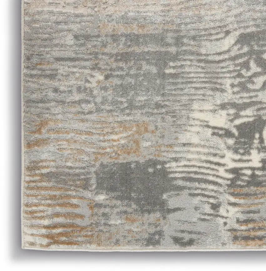 Beige Gray And Light Taupe Abstract Distressed Area Rug Photo 9