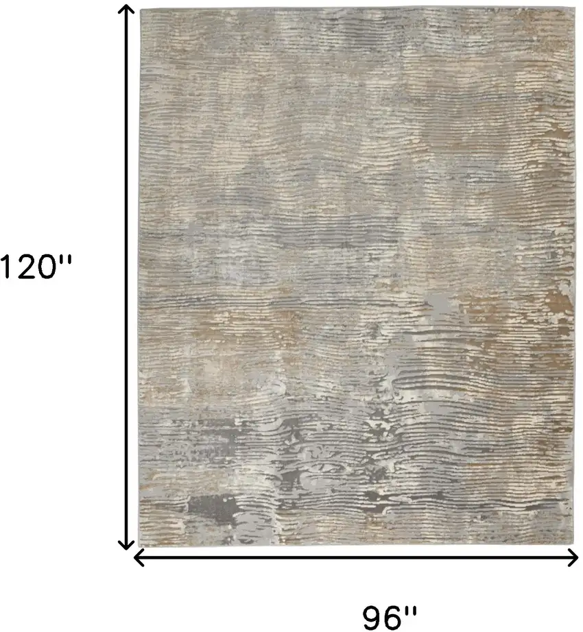 Beige Gray And Light Taupe Abstract Distressed Area Rug Photo 3