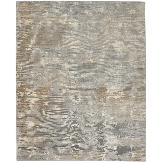 Beige Gray And Light Taupe Abstract Distressed Area Rug Photo 8
