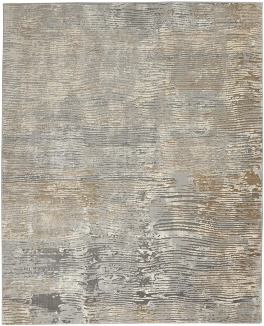 Beige Gray And Light Taupe Abstract Distressed Area Rug Photo 2