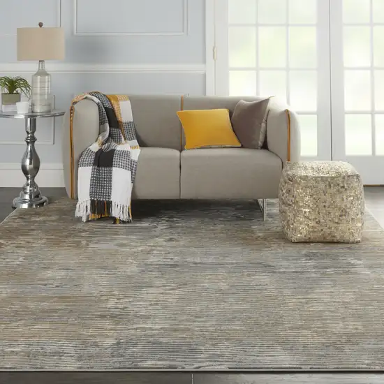 Beige Gray And Light Taupe Abstract Distressed Area Rug Photo 5