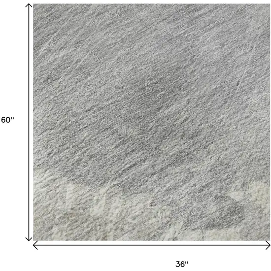 Beige Gray And Silver Abstract Washable Area Rug With UV Protection Photo 8