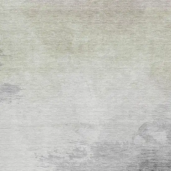 Beige Gray And Silver Abstract Washable Area Rug With UV Protection Photo 2