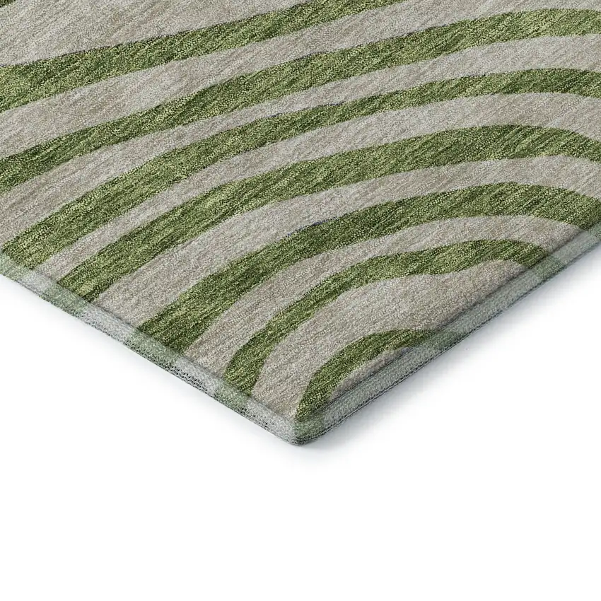 Beige Green And Blue Abstract Washable Area Rug With UV Protection Photo 7