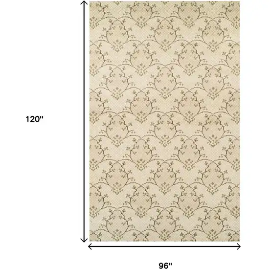 Beige Floral Vines Area Rug Photo 3