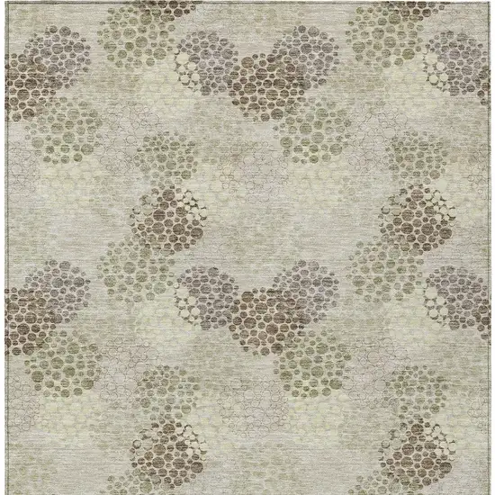 Beige Green And Ivory Polka Dot Washable Indoor Outdoor Area Rug Photo 7