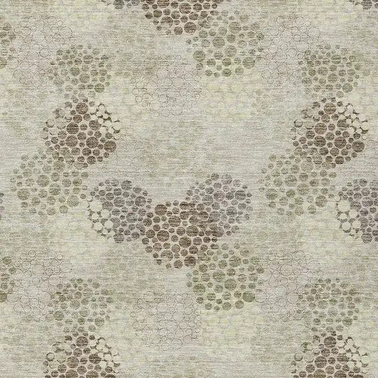 Beige Green And Ivory Polka Dot Washable Indoor Outdoor Area Rug Photo 6