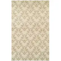 Photo of Beige Green and Brown Floral Vines Stain Resistant Area Rug