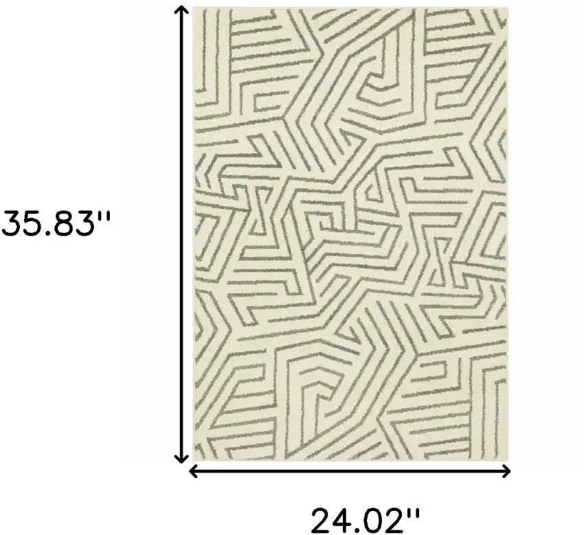 Beige Grey And Light Blue Geometric Power Loom Stain Resistant Area Rug Photo 9