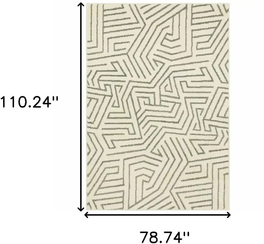Beige Grey And Light Blue Geometric Power Loom Stain Resistant Area Rug Photo 9