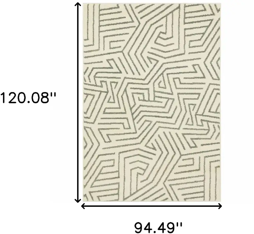 Beige Grey And Light Blue Geometric Power Loom Stain Resistant Area Rug Photo 9